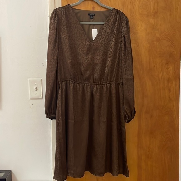 𝅺ANN Taylor Brown Animal Print Dress - Picture 1 of 6